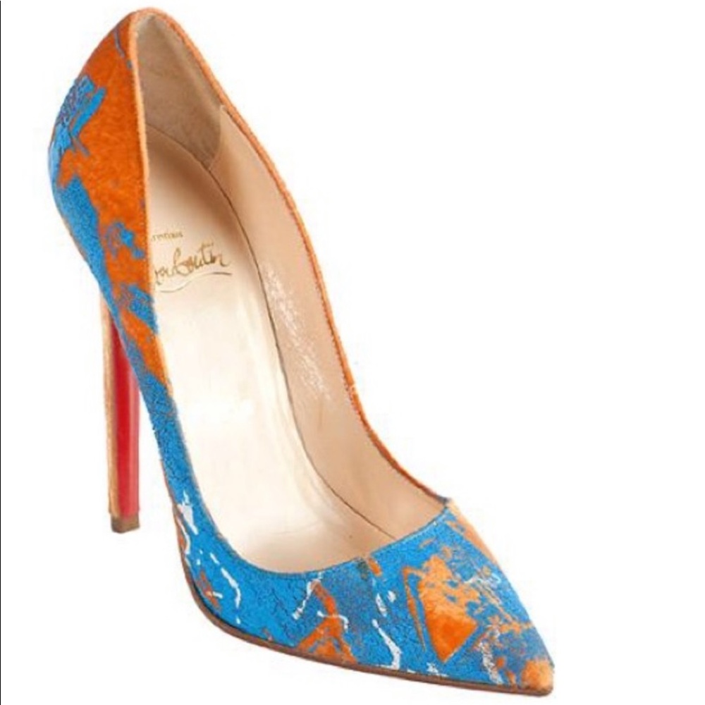 Hand painted velvet Christian louboutin pigalle